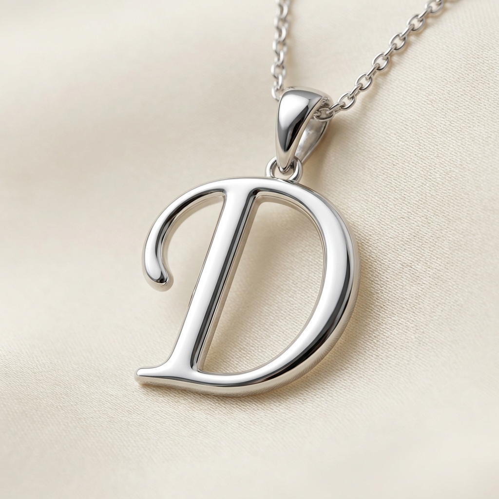 Silver D Pendant
