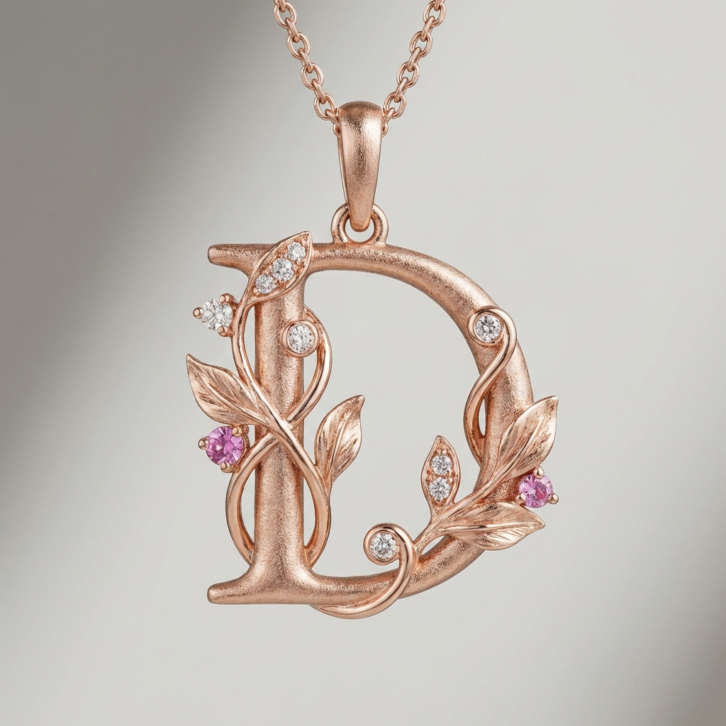 Rose Gold D Pendant